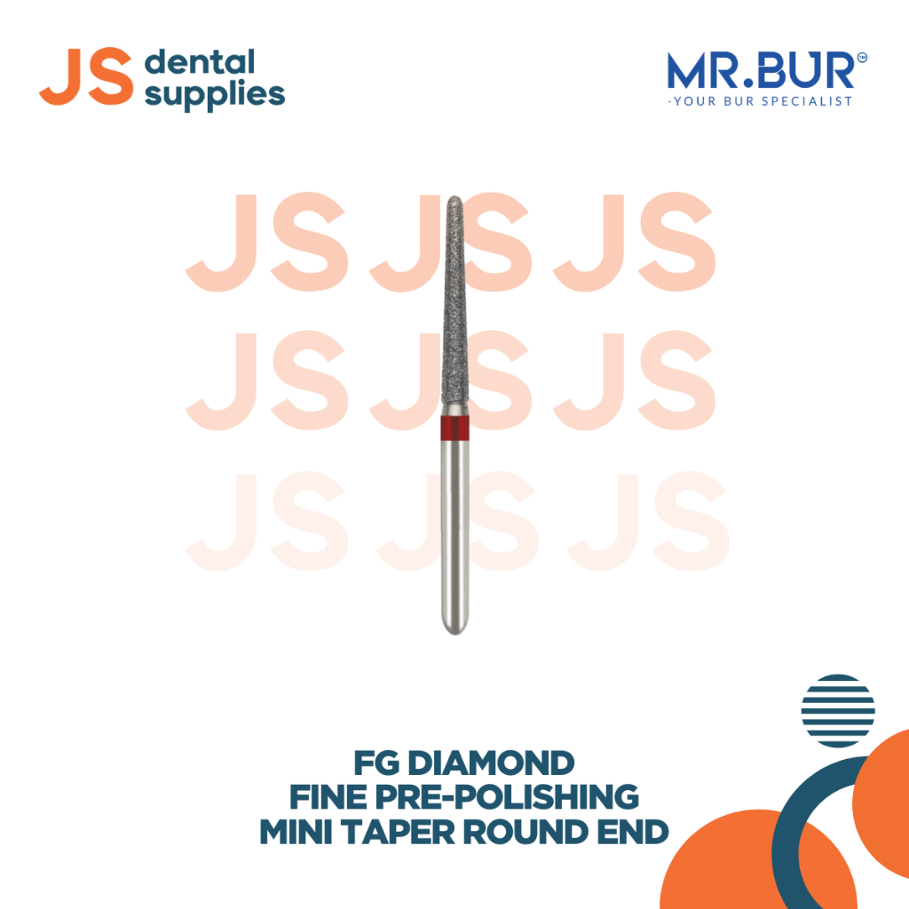 Bur Berlian Mini Taper Round End FG Fine Grit Pre-Polishing – Diamond Bur Gigi MR.BUR