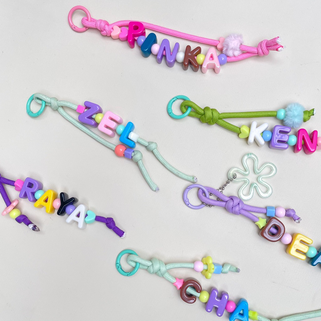 BAGCHARM custom nama sendiri/GANTUNGAN TAS nama/GANTUNGAN KUNCI