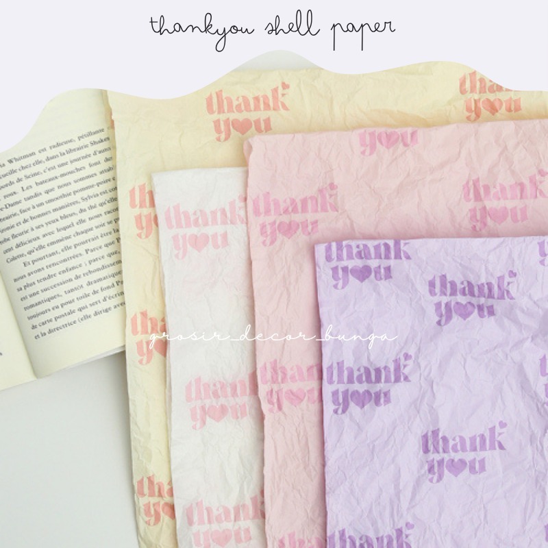 

50X70CM THANKYOU PAPER SHELL PEARL WRAPPING PAPER SERUT KERTAS ROTI KERTAS PACKAGING BAJU EXCLUSIVE PROPERTI FOTO KERTAS KADO BUNGKUS GIFT WRAP CELLOPHANE BUKET BUNGA