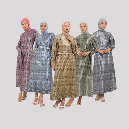 MFMW Jemimma Dress Gamis Satin Motif