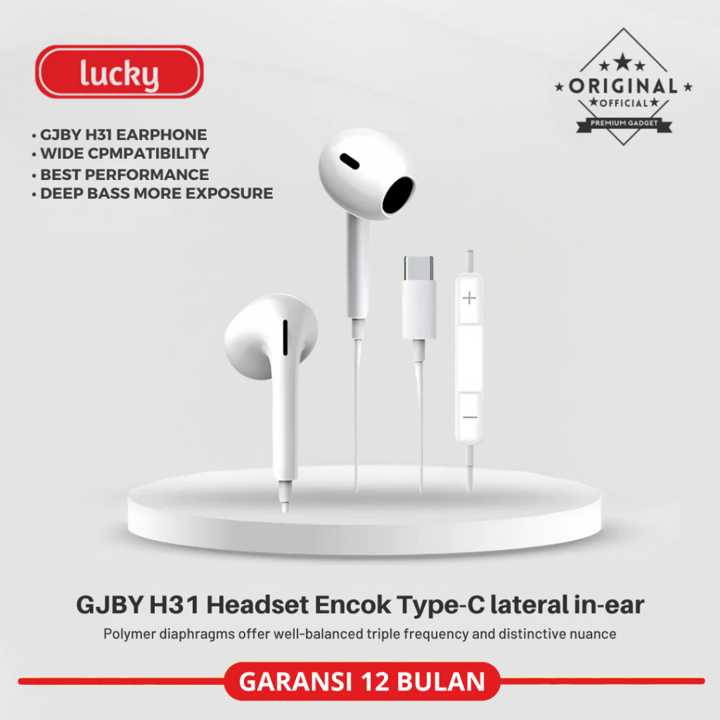 GJBY H31 Headset Encok Type-C lateral in-ear Wired Earphone