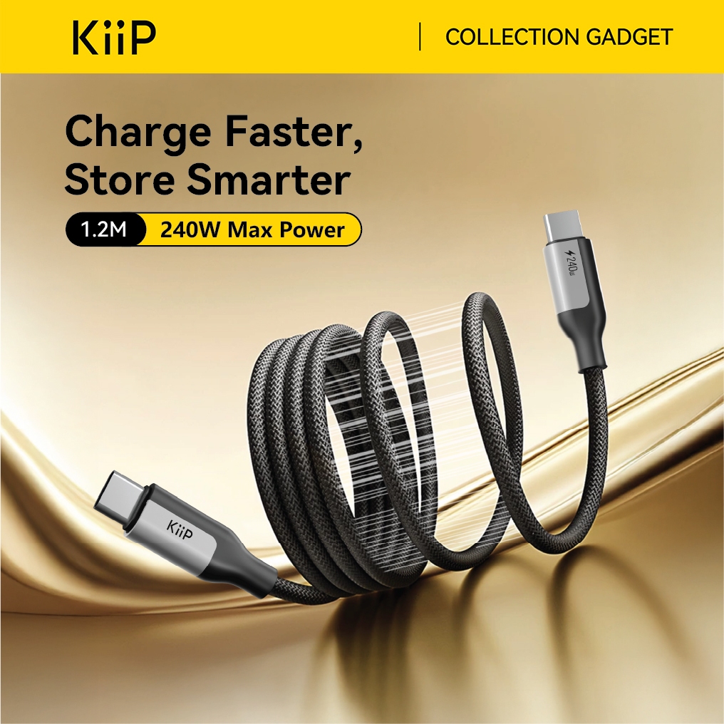 KiiP Magnetic Cable CMC120 Fast Charging Kabel Data Type-C to Type-C PD 240W