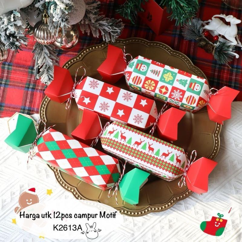 

(12pcs) Kotak Natal model Permen K2613 dus| Christmas Candy Box| K26