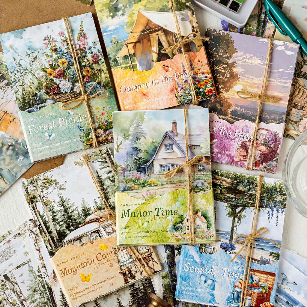 

(5M20) 30 Lembar Kertas Hias Seri Kencan Dengan Alam 10x14cm Untuk Dekorasi Scrapbook Bullet Journal Diary Jurnal Retro Vintage