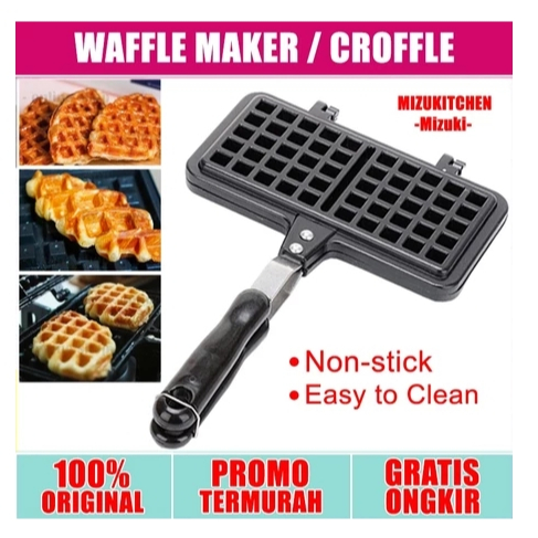CETAKAN WAFFLE CROFFLE MAKER ANTI LENGKET WAFFLE MAKER SINGLE DOUBLE SAYOTA SANDWICH TOASTER