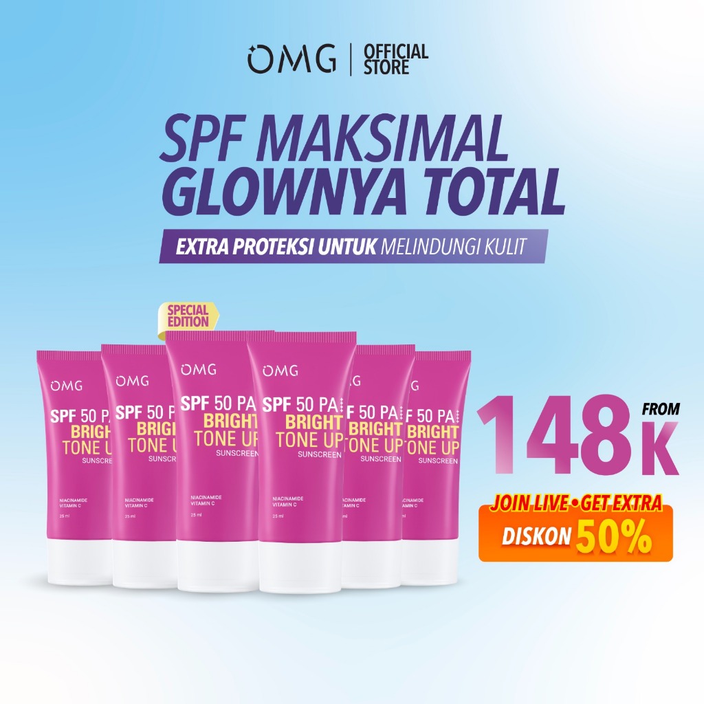 [SPECIAL RESELLER PACKAGE 6 PCS] OMG Oh My Glow Bright Booster UV Barrier Sunscreen SPF 50 PA++++ Un