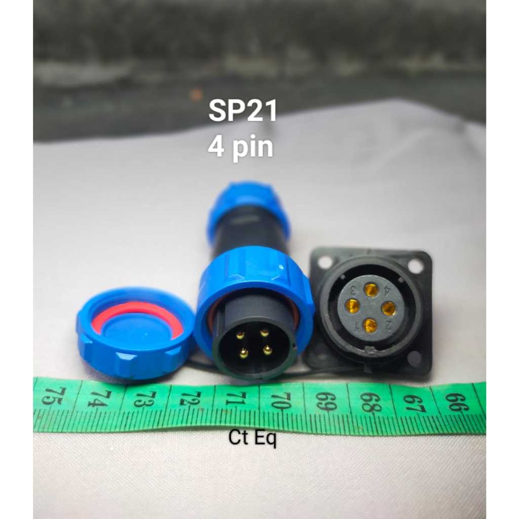 Konektor SP21 4 Pin Plug n Socket IP68 Panel Mount Connector Steker connector 4 core