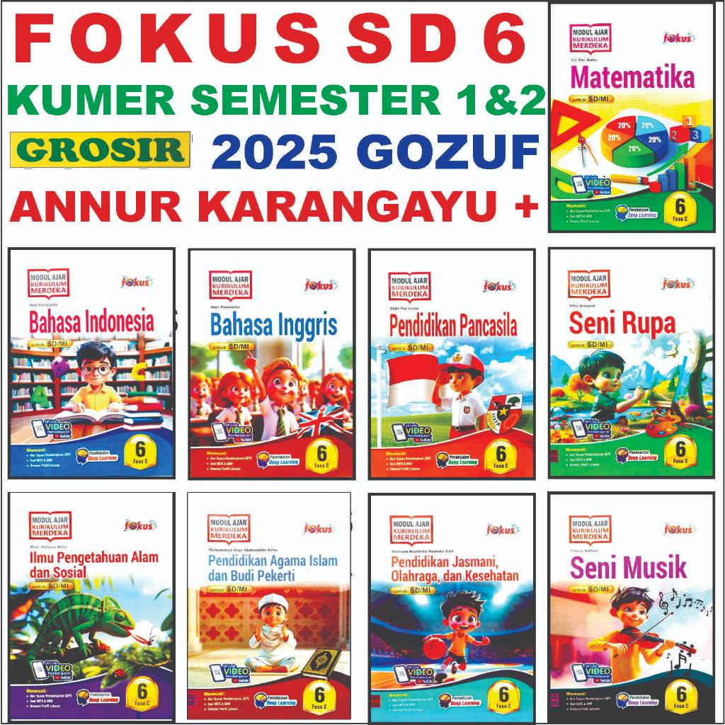 Gozuf6 Lks Fokus Sd Kelas 6 Soal Ulangan Kurikulum Merdeka Modul Ajar FOKUS Grosir Latihan Buku Pake