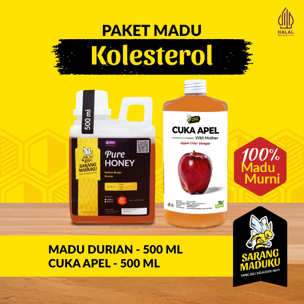 

Sarang Maduku Paket Kolesterol 2 in 1 Madu Durian Cuka Apel