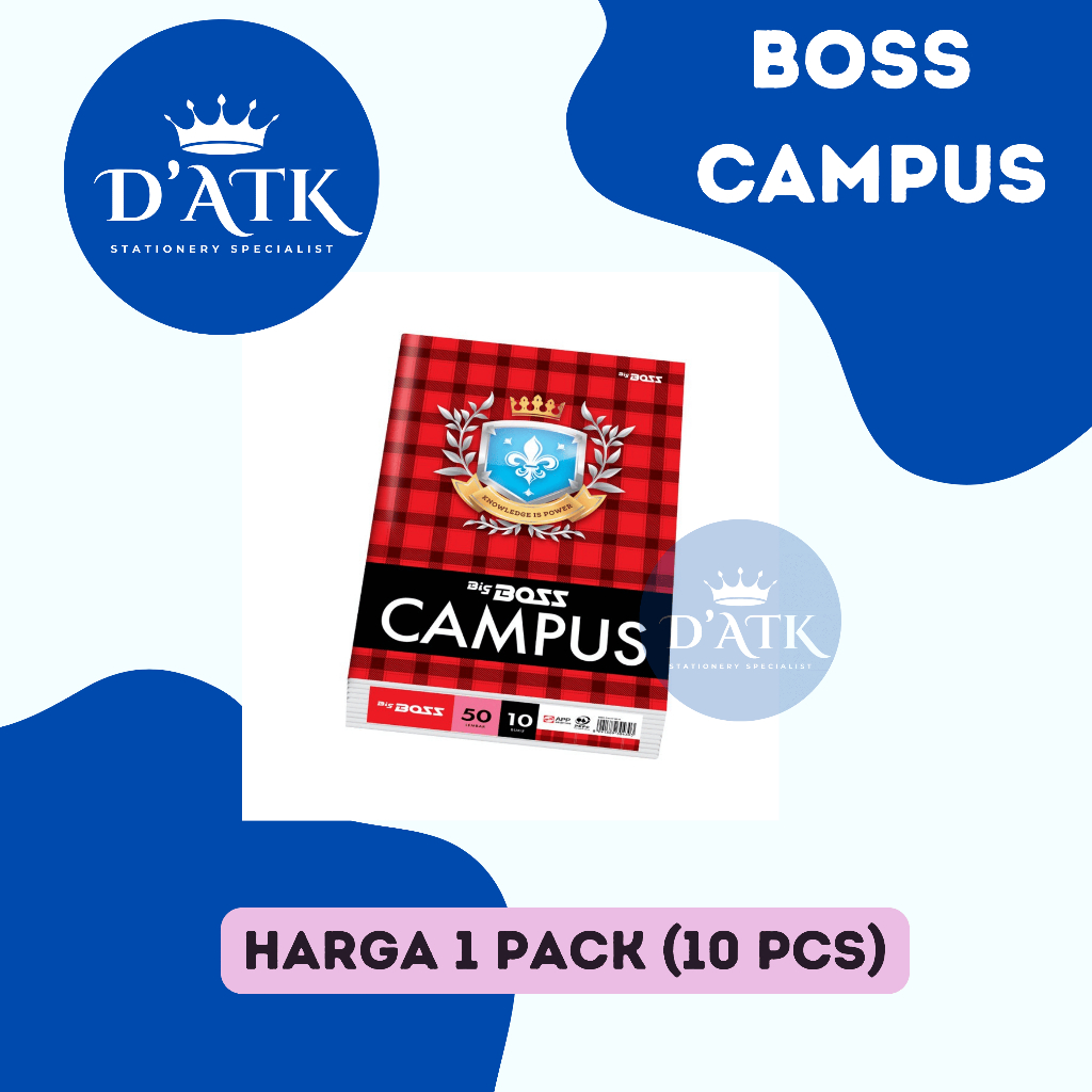 

Buku Tulis BIG BOSS KAMPUS 50 LEMBAR / UKURAN BOXY PANJANG 1 PACK (10 pcs)