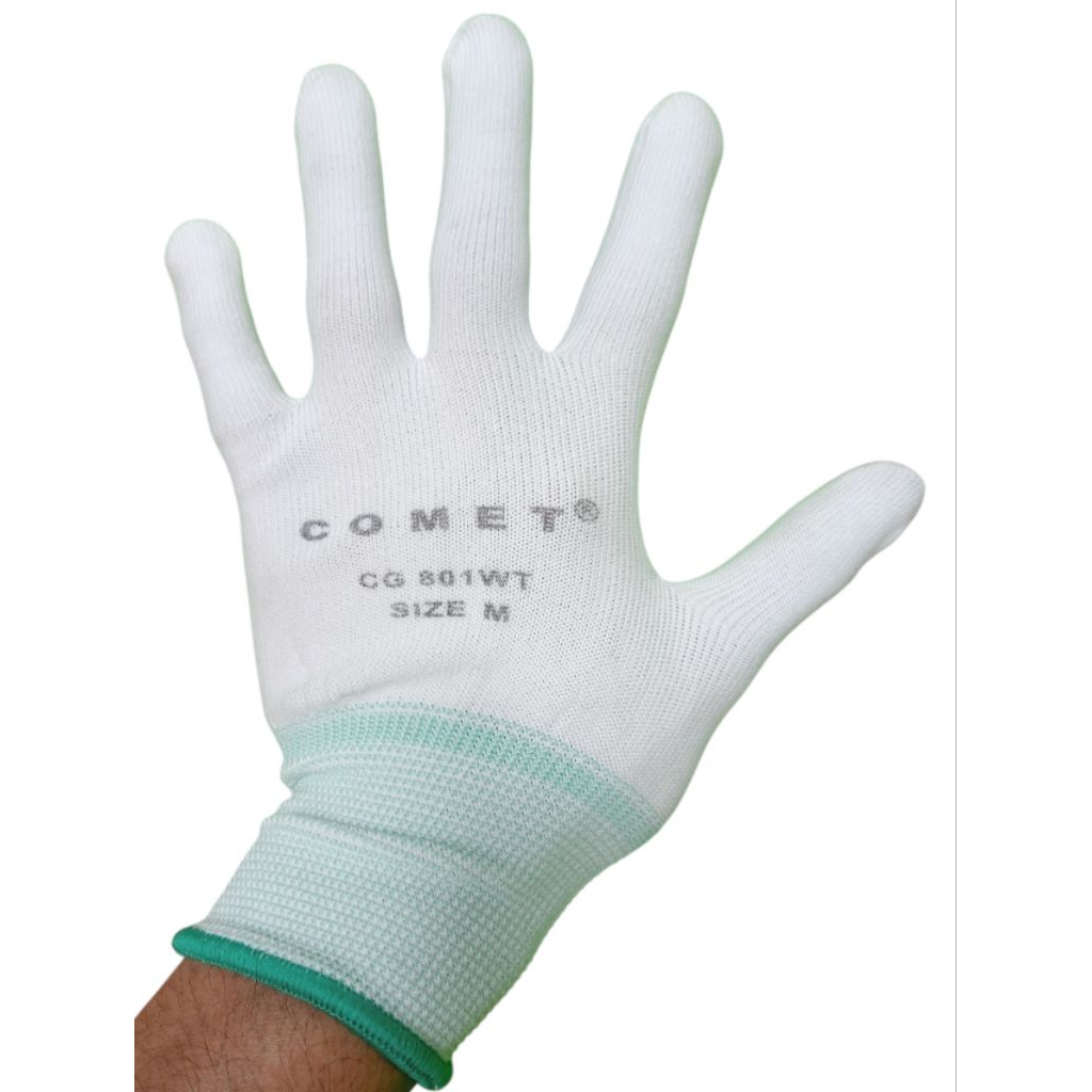 Sarung tangan comet putih polos/sarung tangan kerja comet banci secon