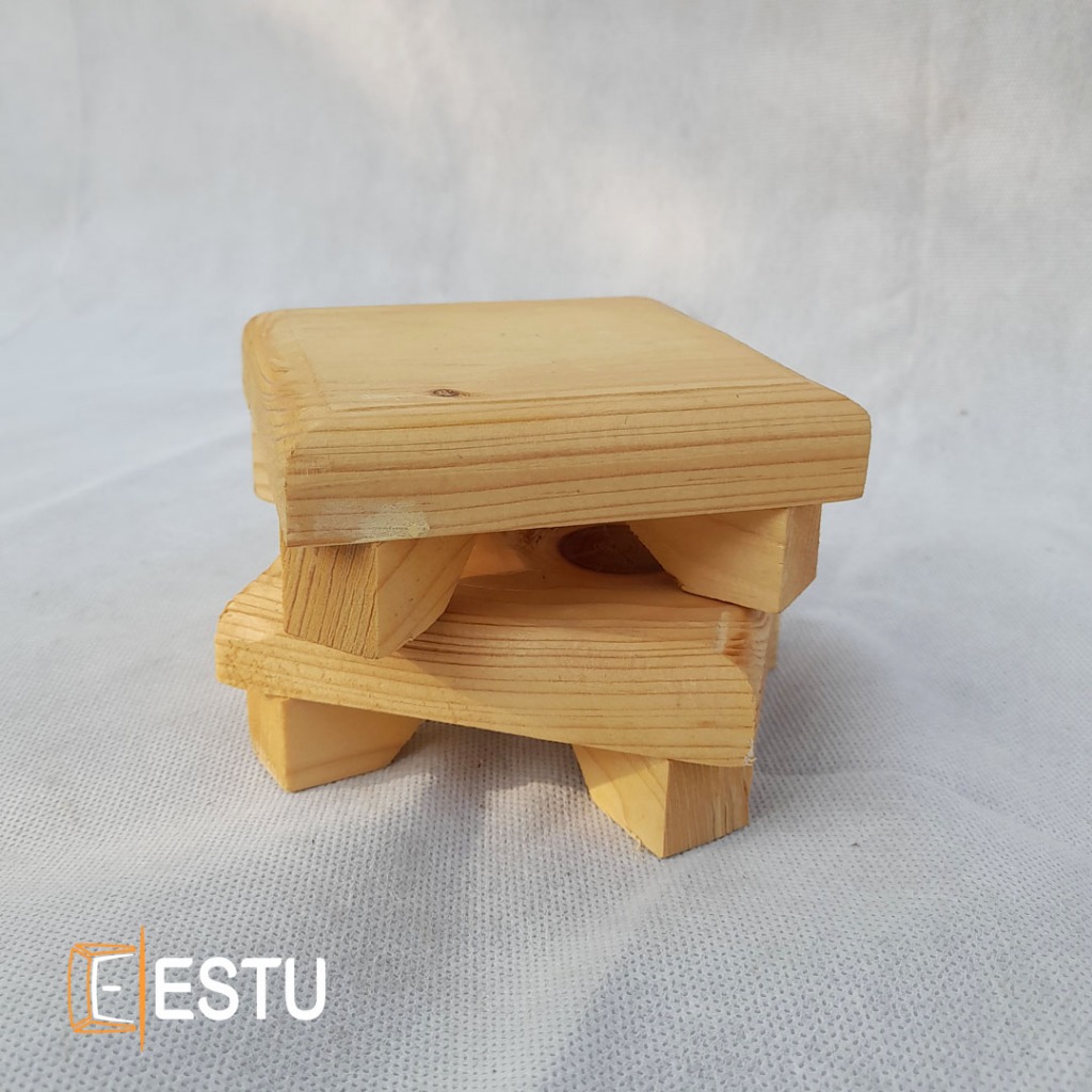 ESTU Tatakan Pot/Tatakan Gelas Kayu