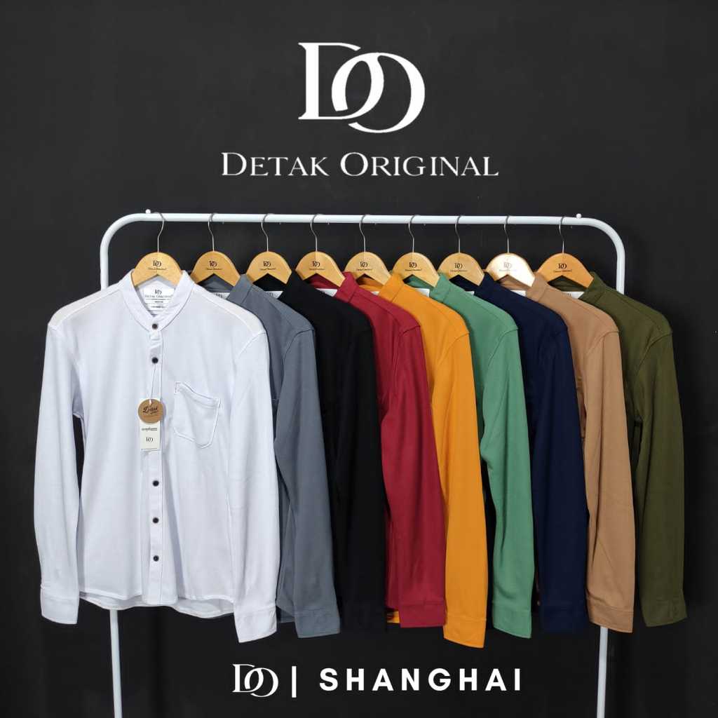 Detak Original Kemeja Shanghai Polos Pria Lengan Panjang Lacoste Casual Slimfit