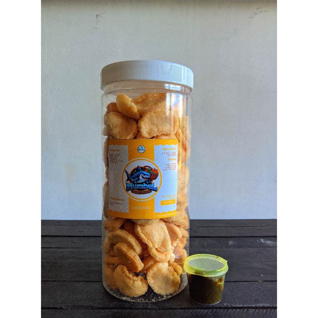 

Krupuk Ikan Mumbul 200GR + Sambal Bumbu Hitam Bebek / Gurih Khas Tradisional