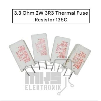Thermal Fuse 3.3 Ohm 2W 3R3 Resistor 135C Isi 10pcs Original Micron