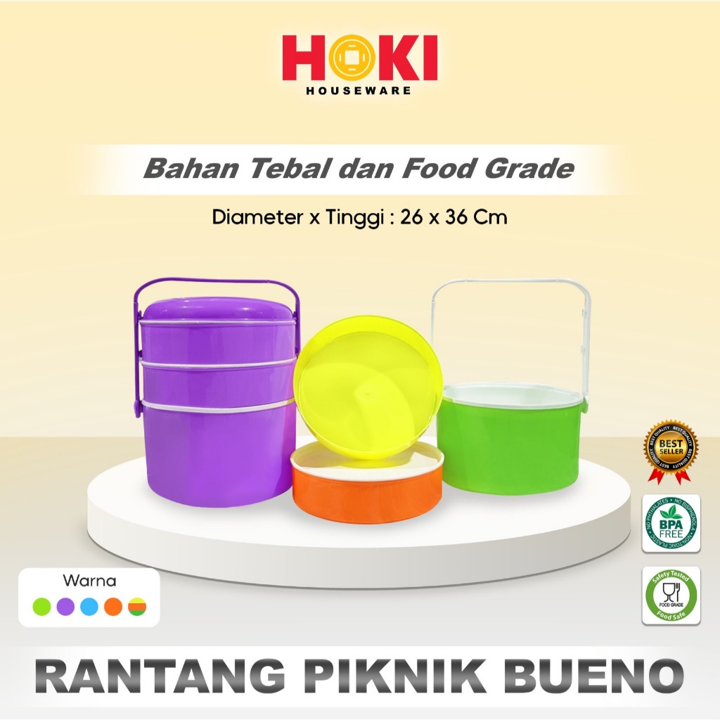 RANTANG PICNIC BUENO / RANTANG PIKNIK PLASTIK / RANTANG PIKNIK SUSUN 3 BESAR