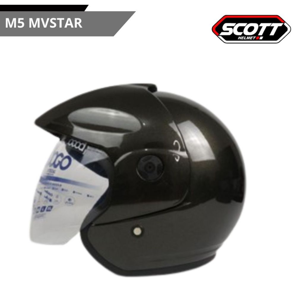 Scott - Helm Half Face Dewasa M5 SNI / Gunmetal Glossy