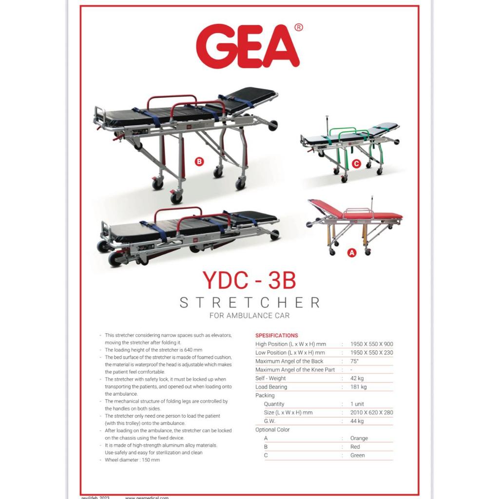 Stretcher Ambulance GEA YDC-3B / YDC3B / YDC 3B Emergency Stretcher