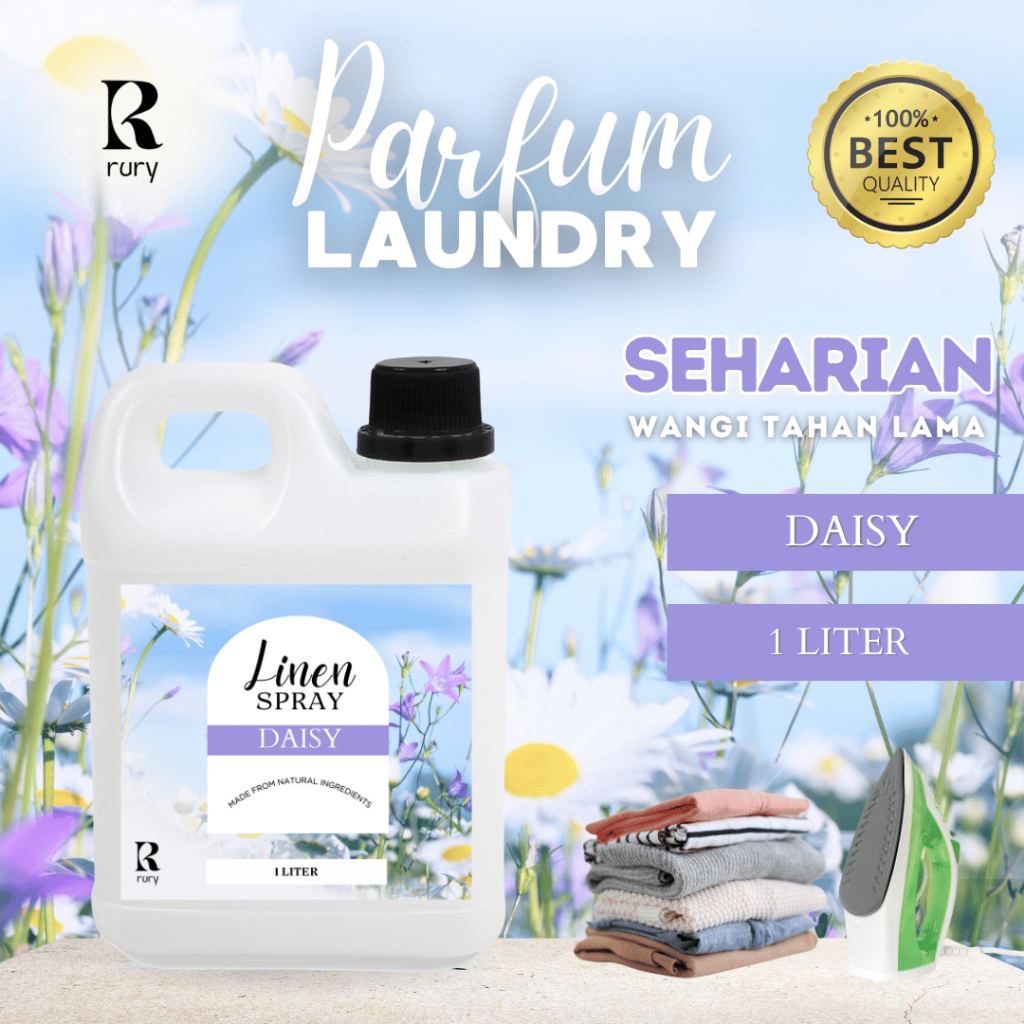 FREE SPRAY 100ML - Parfum Laundry DAISY Harum Segar Wangi Tahan Lama Khas Laundryan REFIL 1-L Bisa C