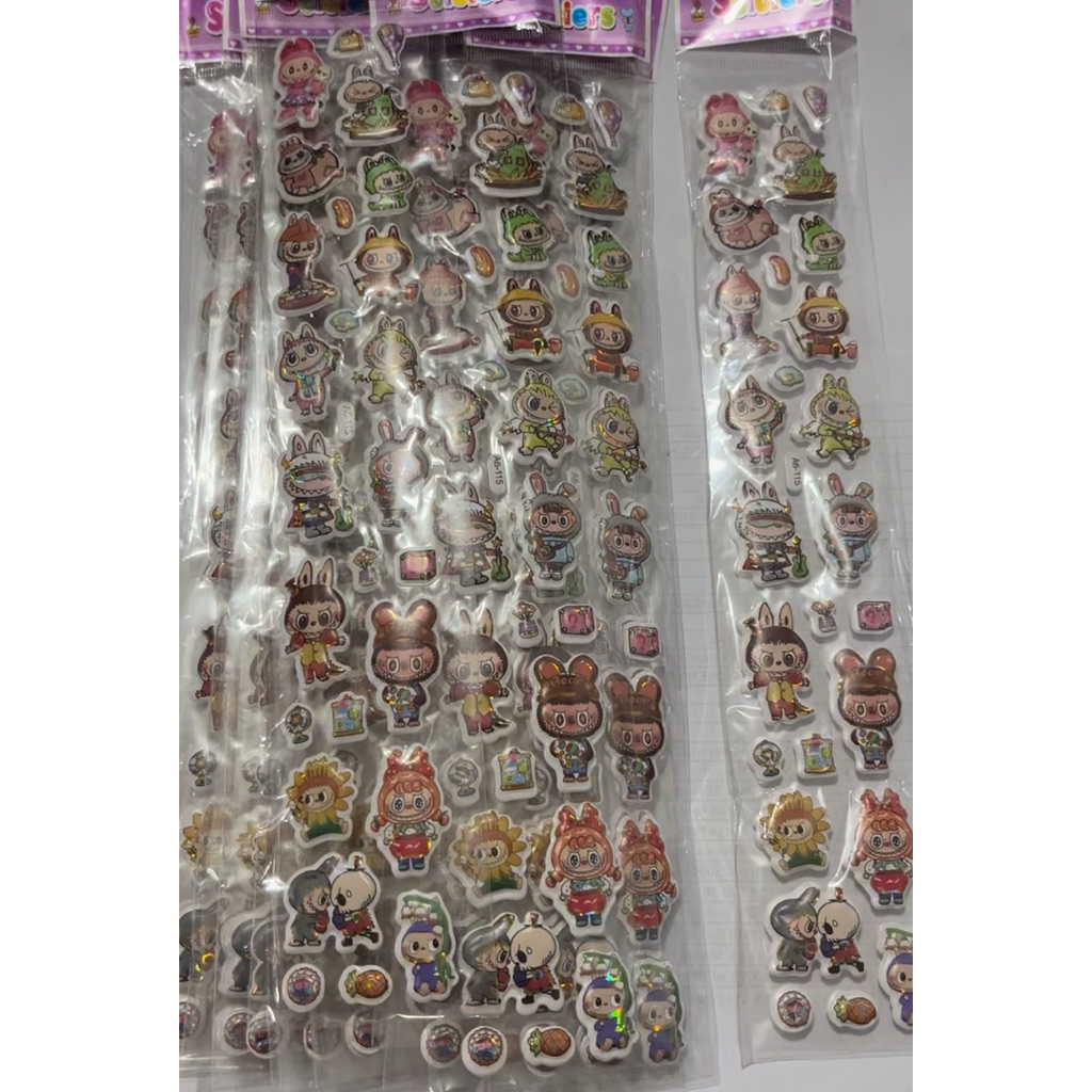 

20 pcs stiker timbul panjang labubu 6x29