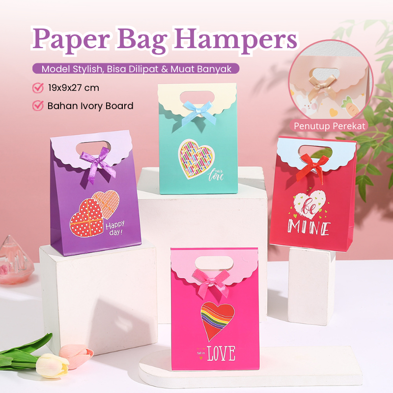 

Paper Bag Motif Love Lucu Hampers/Tas Kado Hadiah Paper Bag Souvenir /Paper Bag Handle Jinjing Tutup Perekat SerbagunaItu