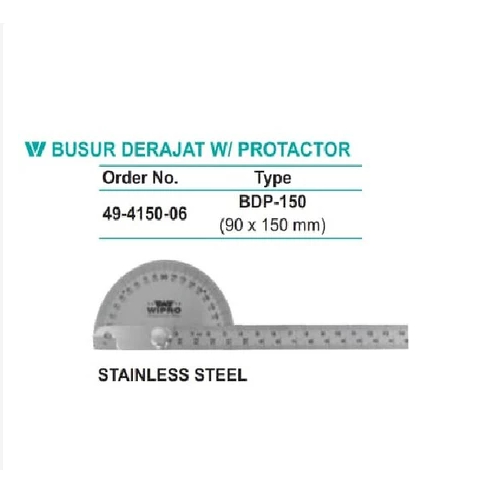 

BUSUR DERAJAT STAINLESS WIPRO BDP-150/ PROTRACTOR MURAH BERKUALITAS