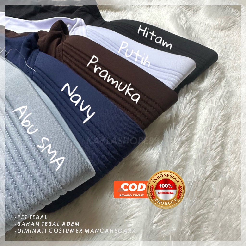 PAKET 5 JILBAB Sport Pet tebal- Hijab Sport Bergo Instant Sekolah Pet TEBAL