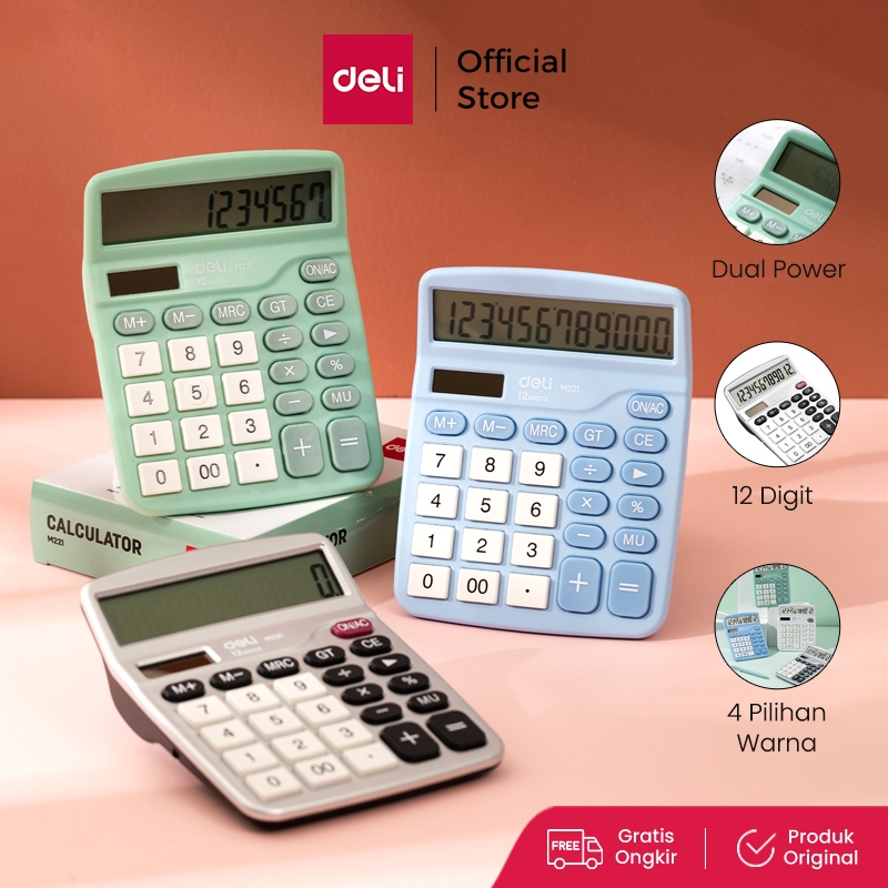 

DELI KALKULATOR MEJA / DESKTOP CALCULATOR LAYAR 12 DIGIT WARNA LUCU EM221