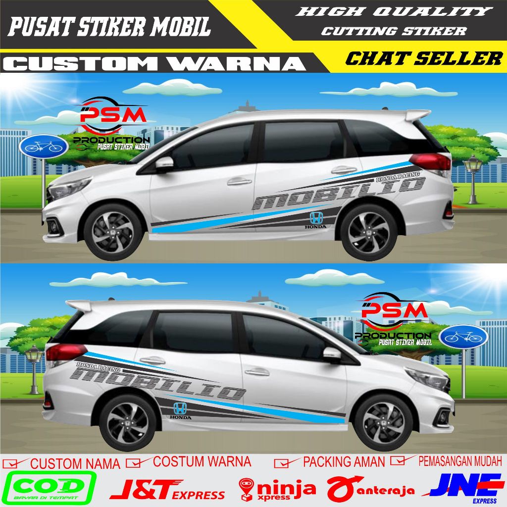 2pcs Kanan kiri Stiker Mobil Mobilio Aksesoris Stiker Body Mobilio Cutting Sticker Honda Mobilio