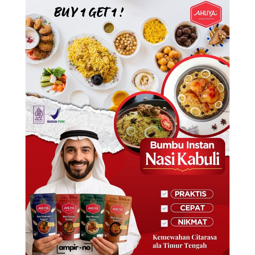 

BUY 1 GET 1 Beras Basmati 200gr Bumbu rempah halus instan nasi kebuli nasi biryani nasi mandhi briyani kebuli mandhi kabsyah india timur tengah nasi kebuli instan praktis sehat untuk 2-3 porsi bumbu rempah halus merek AHLIYA makanan nasi instan