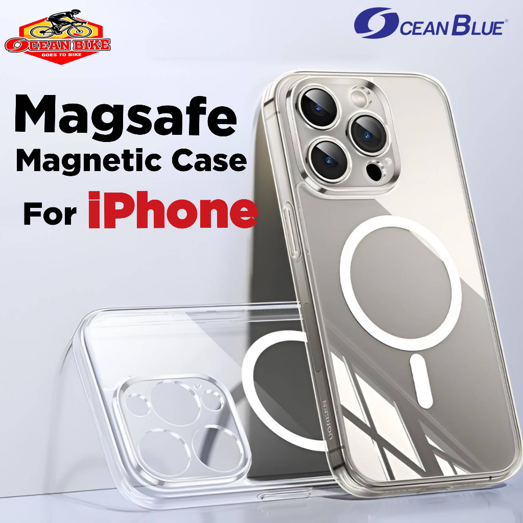 OCEANBLUE Case Iphone 13 14 15 16 Pro Max Casing Magsafe Magnetic Charger Transparan Clear