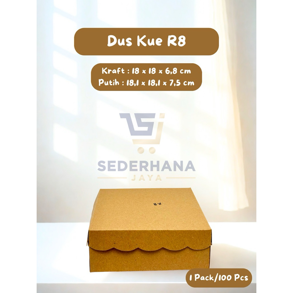 

Kotak Dus Snack Kue Box Nasi Kraft R8 100 Pcs/1 Pack