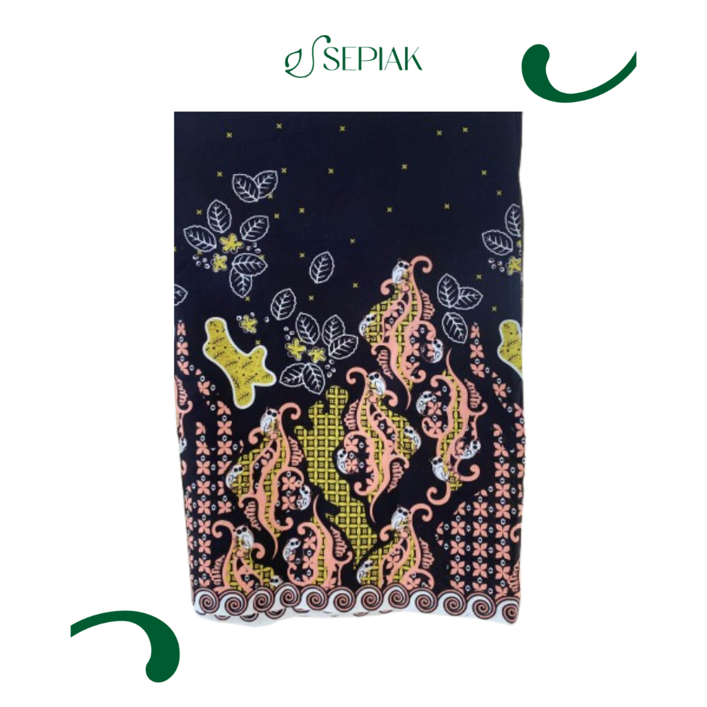 SEPIAK BELITONG KAIN BATIK CETAK MOTIF DAUN SIMPOR PELILEAN OLEH OLEH BELITUNG