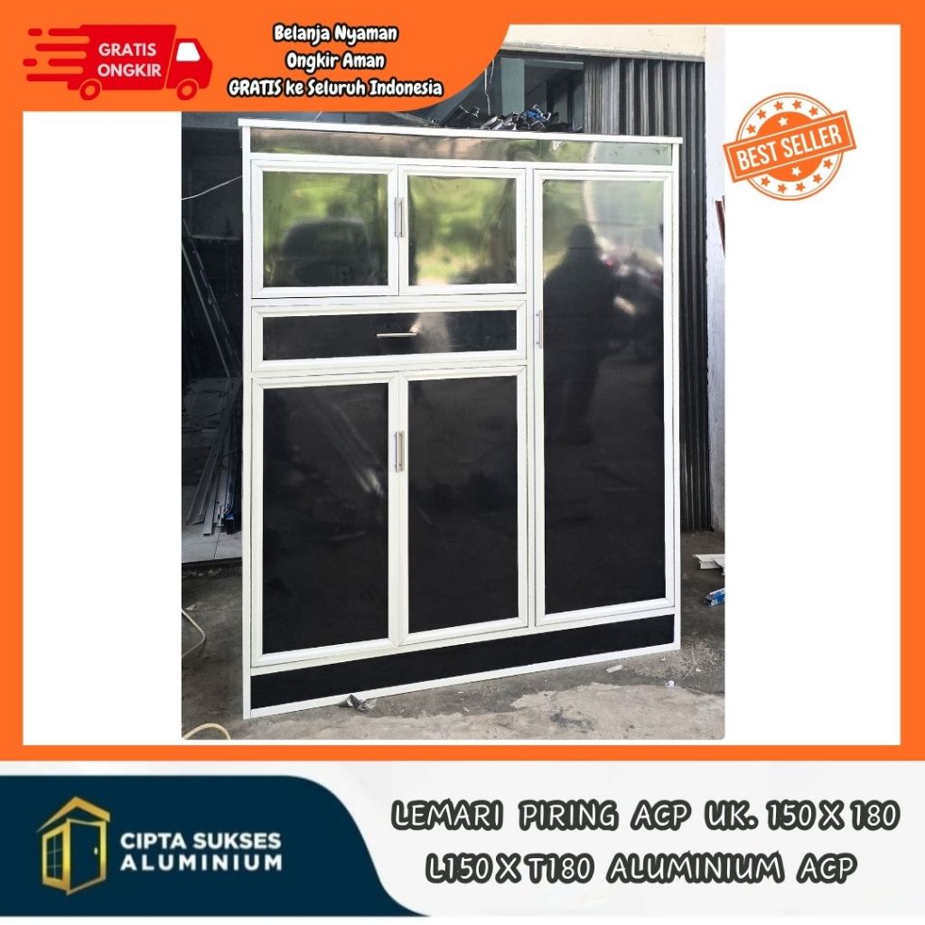 RAK PIRING aluminium acp terbaru csa garansi custom lemari piring aluminium acp modern minimalis