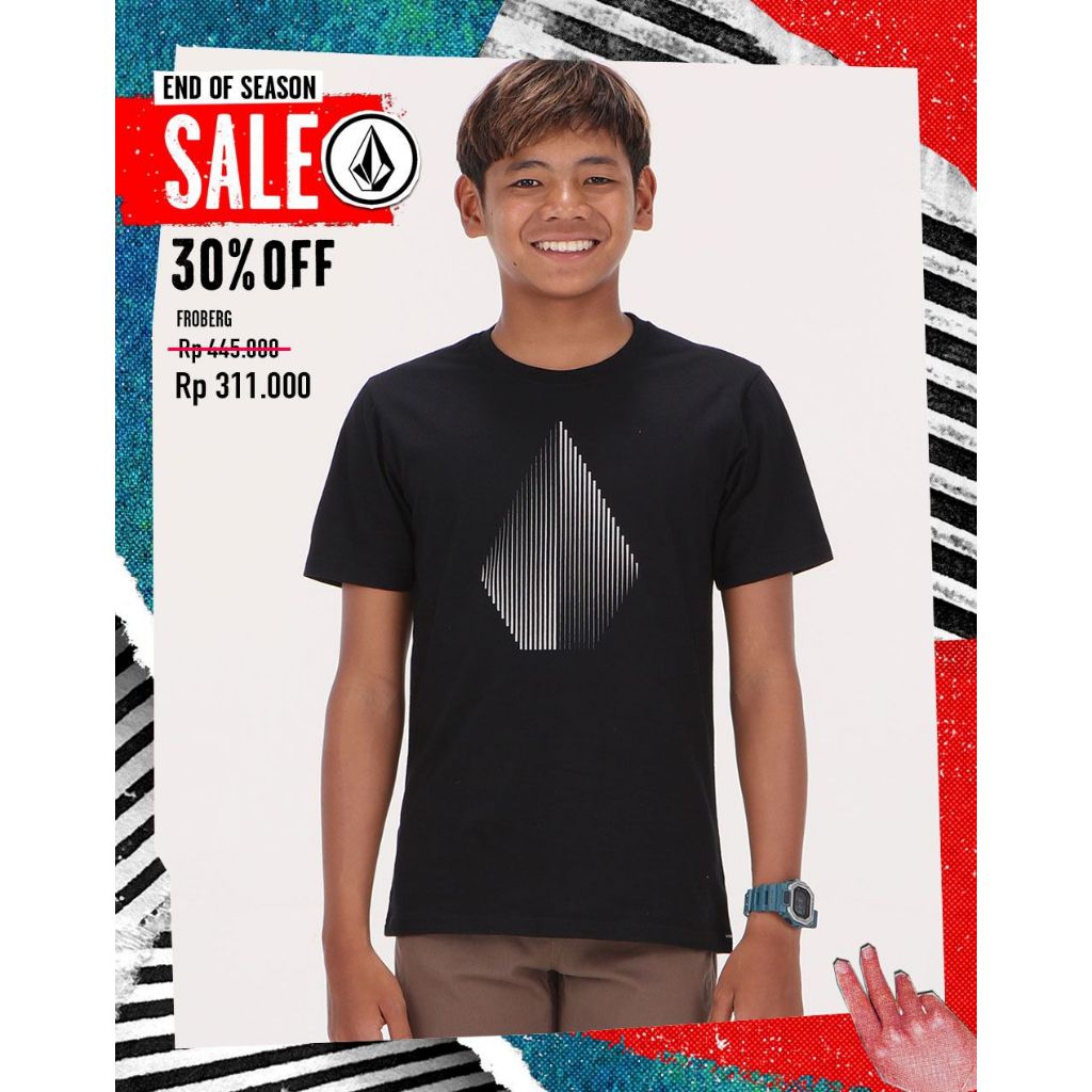 RAYSURF VOLCOM SALE T-SHIRT ANAK 370100155 ORIGINAL