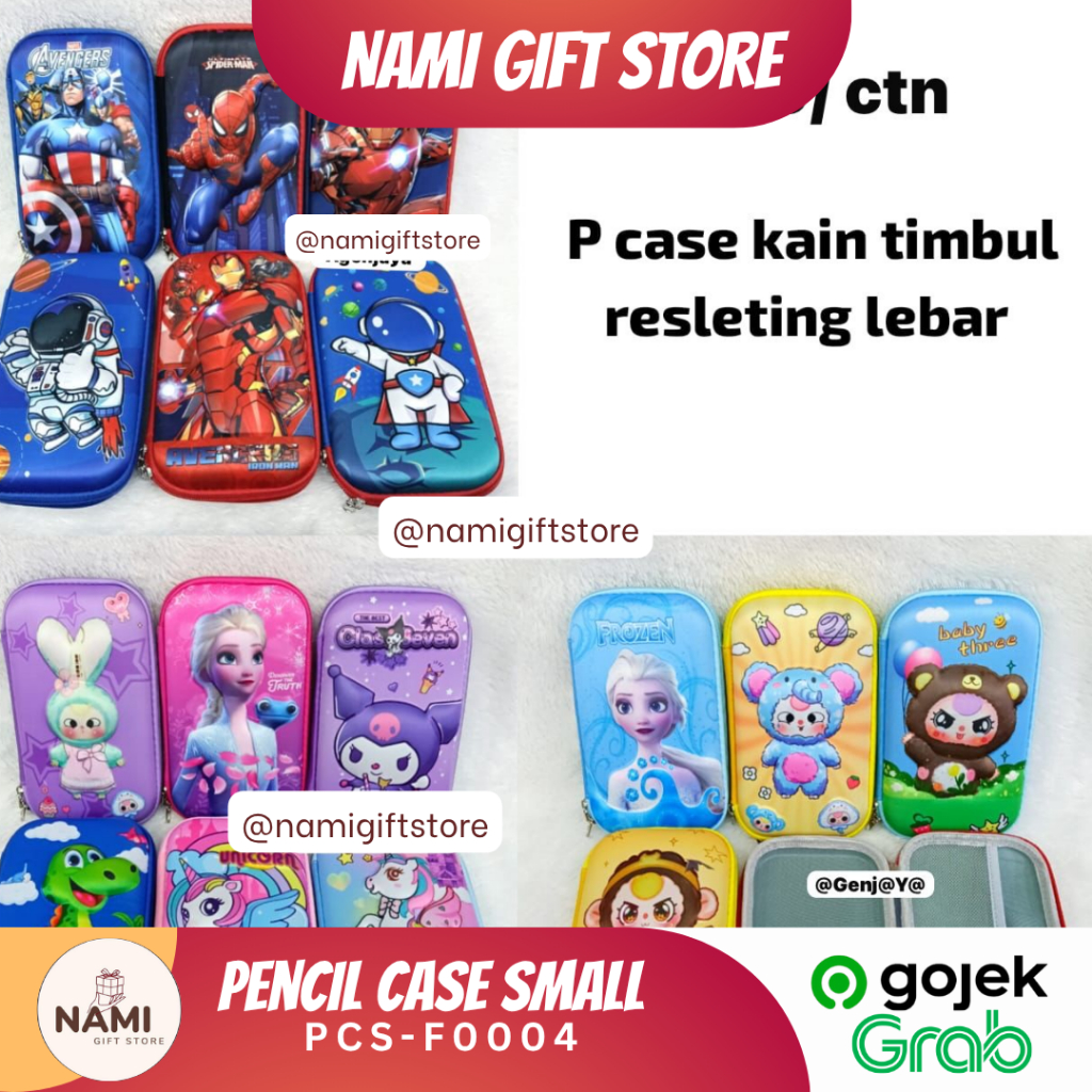 

[PCS-F0004] Pencil Case Small Tempat Pensil Karakter Kartun Resleting Motif Timbul