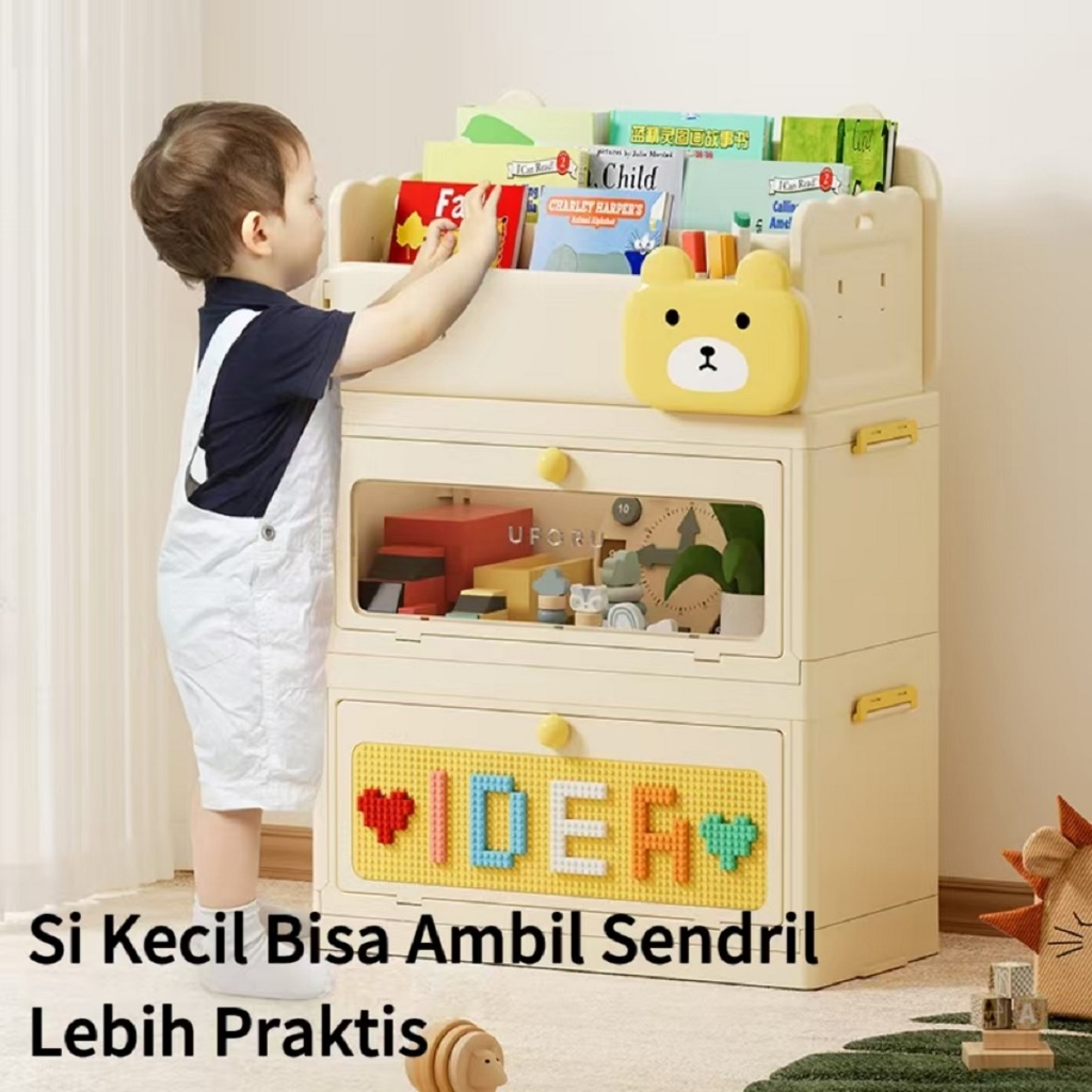 Mycoolcell 99Khome Rak Buku Anak Karakter Serbaguna Lemari Mainan Anak Multifungsi Portable