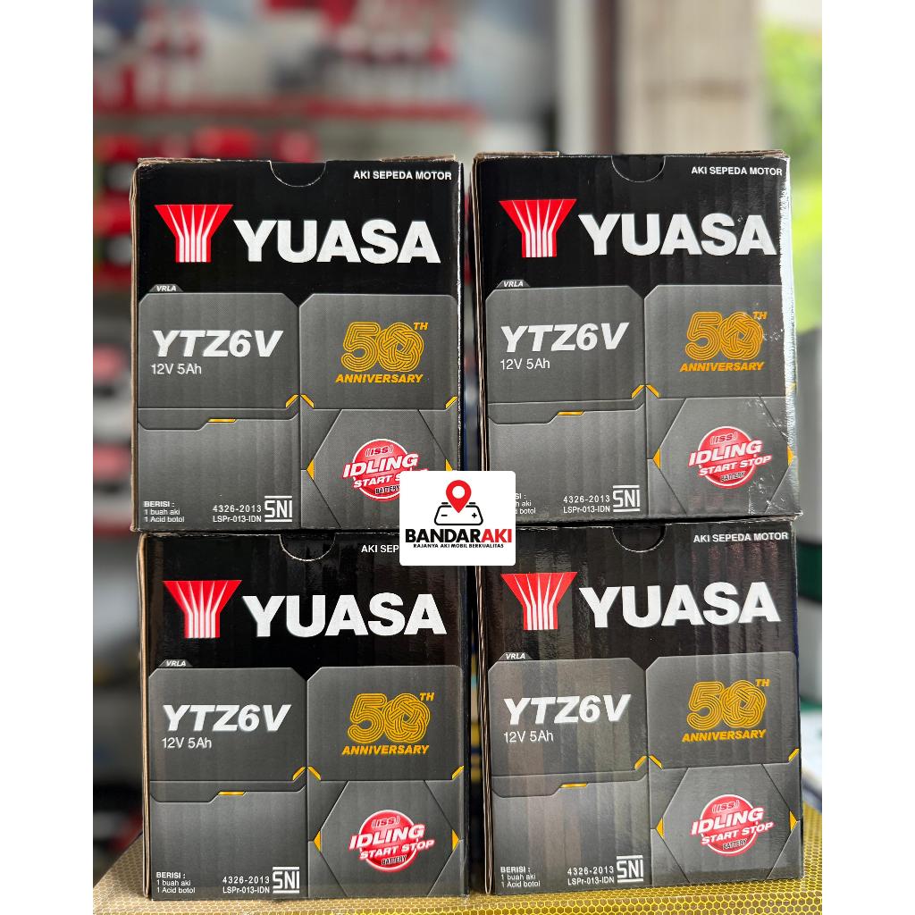 AKI MOTOR YUASA YTZ6V motor satria fu / cbr 150 / Vario 150 / vario 125 / pcx / nmax kering yuasa dl
