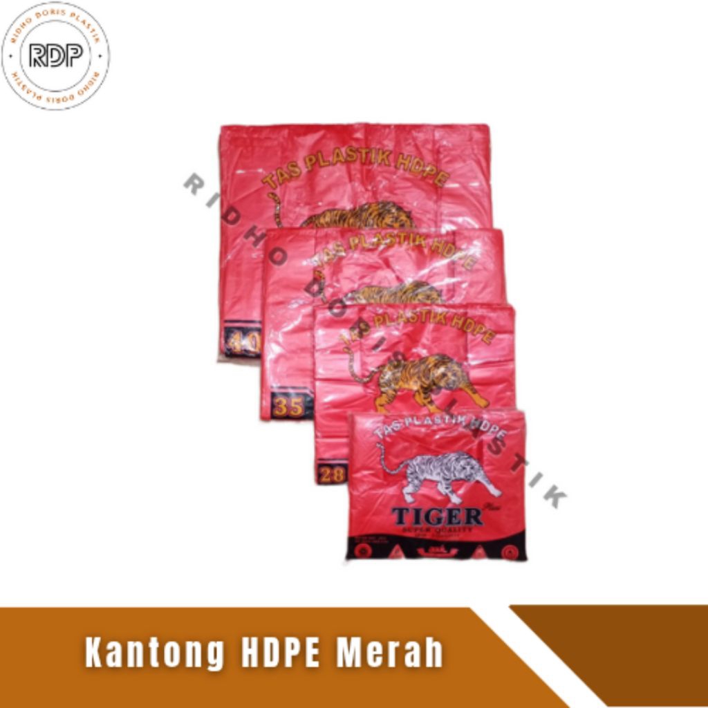 KANTONG PLASTIK KRESEK HD TIGER MERAH UKURAN 24 28 35 40