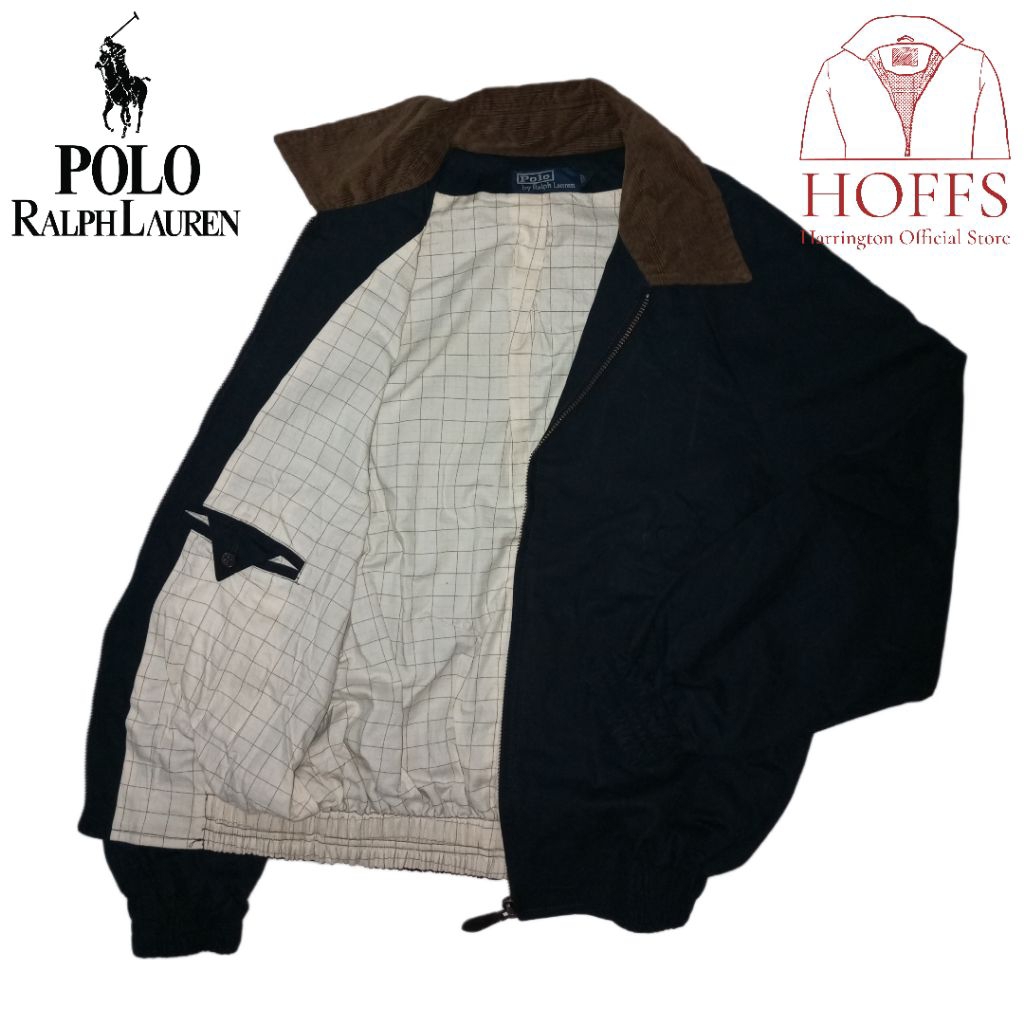 Polo Ralph Lauren Rework Harrington/Work Jacket Corduroy Collar Black LL 1PLCRDRWKRJKT