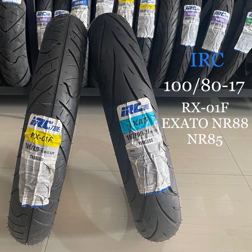 BAN IRC 100/80 - 17 TUBELESS NR85 EXATO NR88 RX-01F BAN MOTOR RING 17