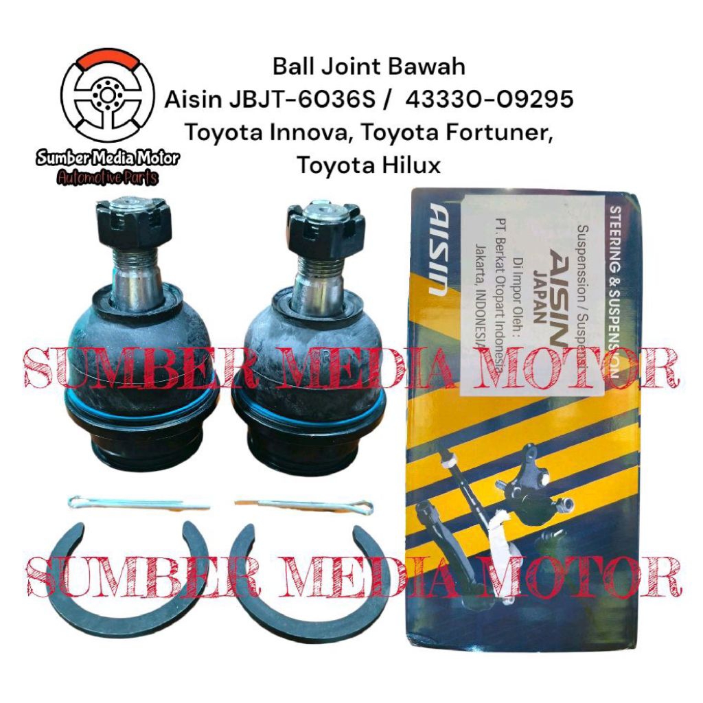 Aisin Ball Joint Bawah JBJT-6036S / 43330-09295 Toyota Innova, Toyota Fortuner, Toyota Hilux