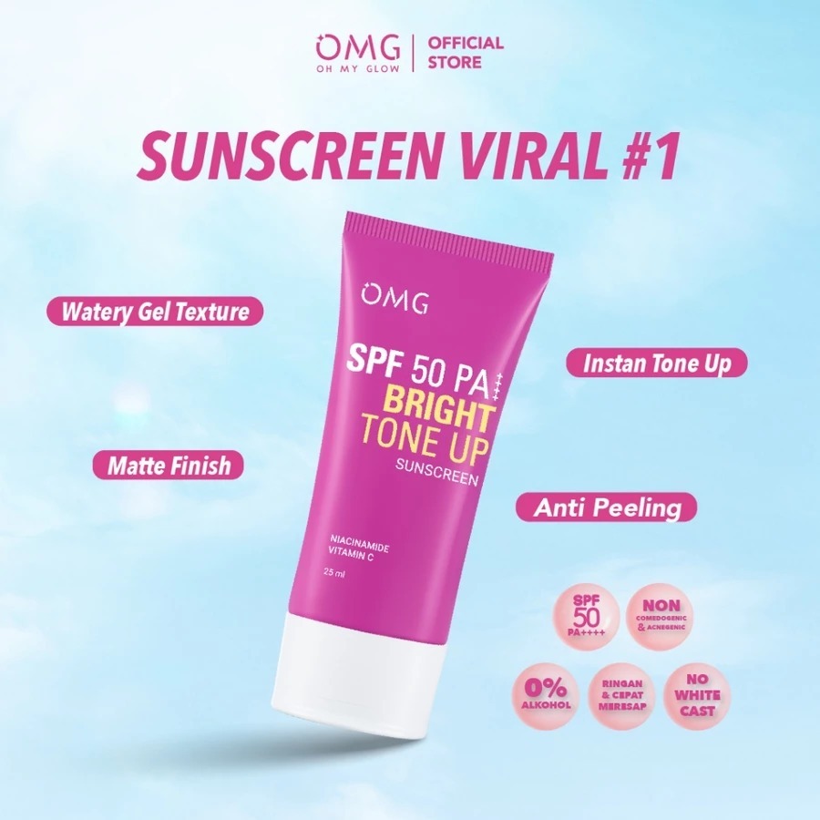 OMG Oh My Glow Bright Tone Up UV Barrier Sunscreen SPF 50 PA++ 25 ml -