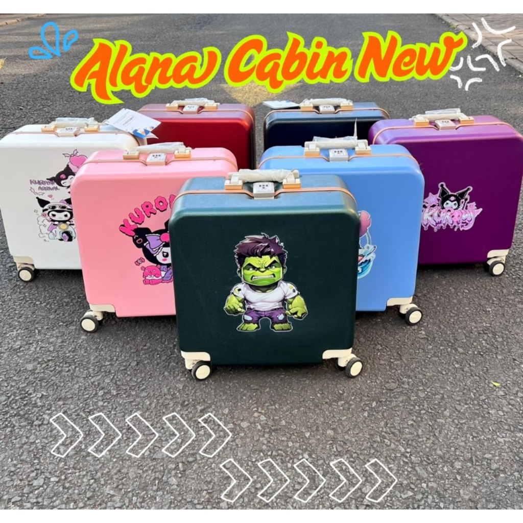 PARKSON Alana Karakter Koper 18 inch TSA LOCK Kabin Bagasi / Koper Travel Series Mini / Non Zipper /
