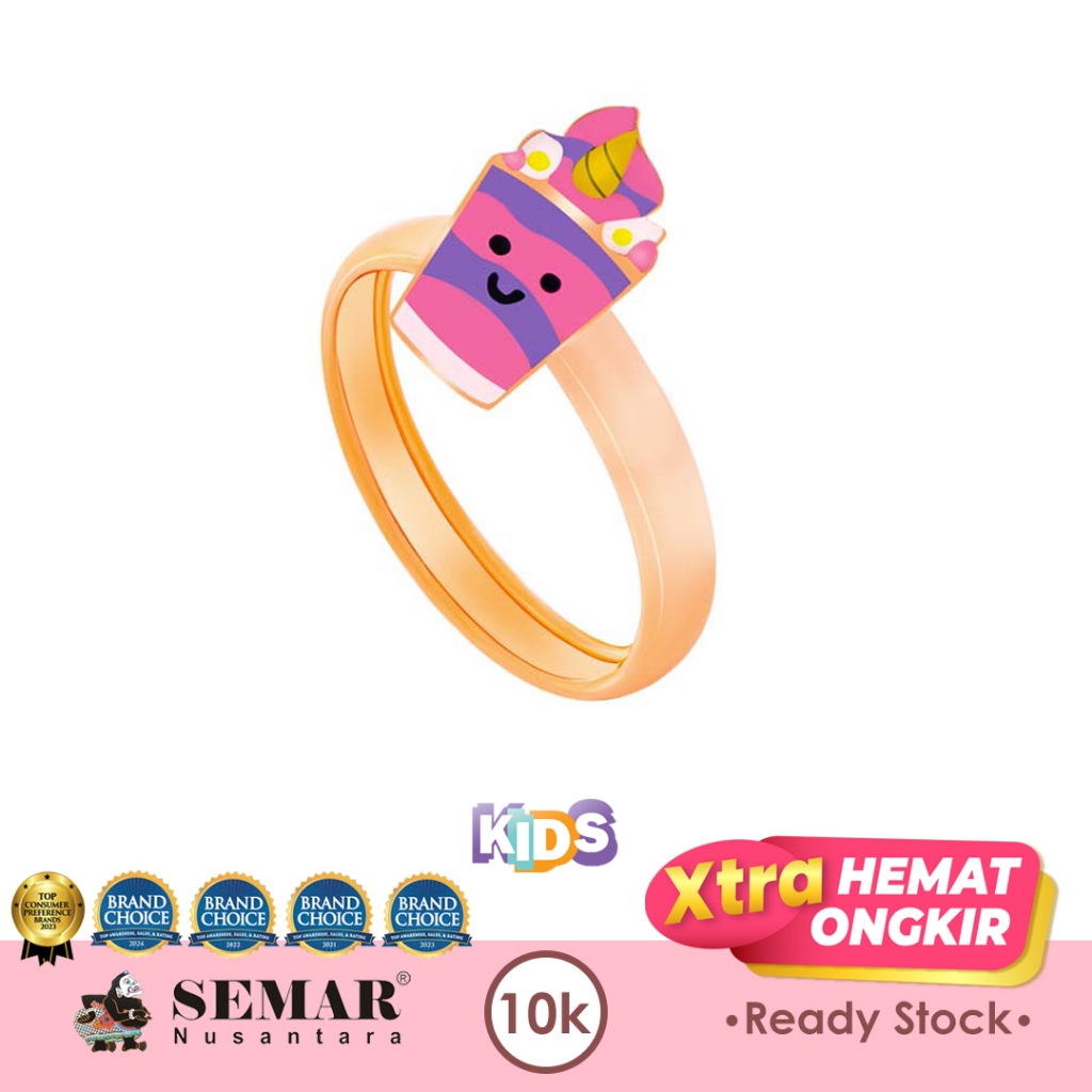 Cincin Emas Anak Colour Bouba Unicorn Gold 10K Semar Nusantara