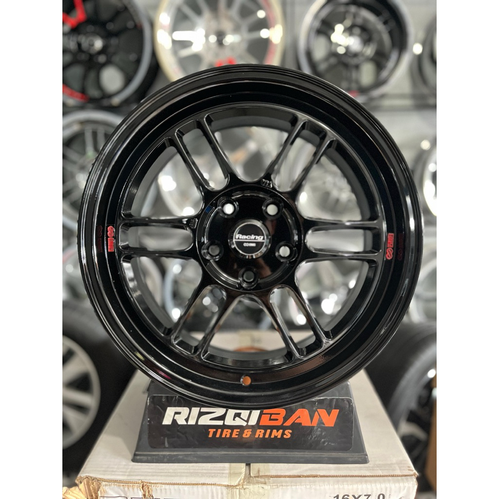 velg enkei rpf r17 black glossy pcd 5x114 kondisi baru