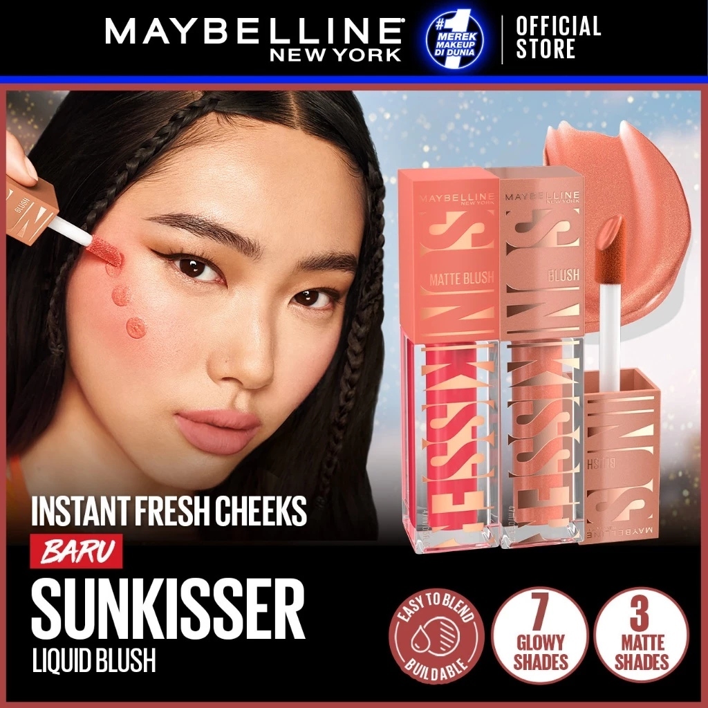 Maybelline Sunkisser Liquid Blush 5.4mL Instant Fresh Cheeks Glow Matte Cream Blush Liquid Blush Hig