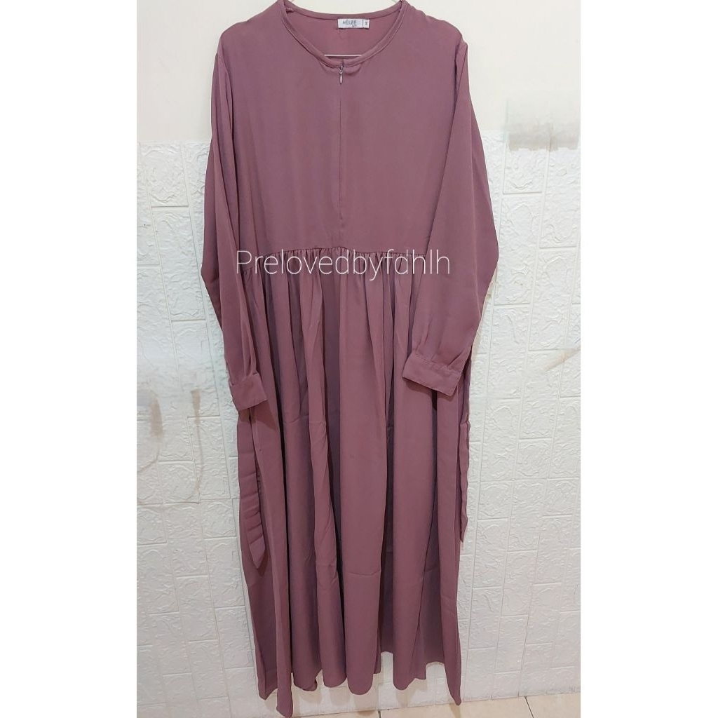 Raya Abaya by @meilee.id Dusty Pink Preloved Murah