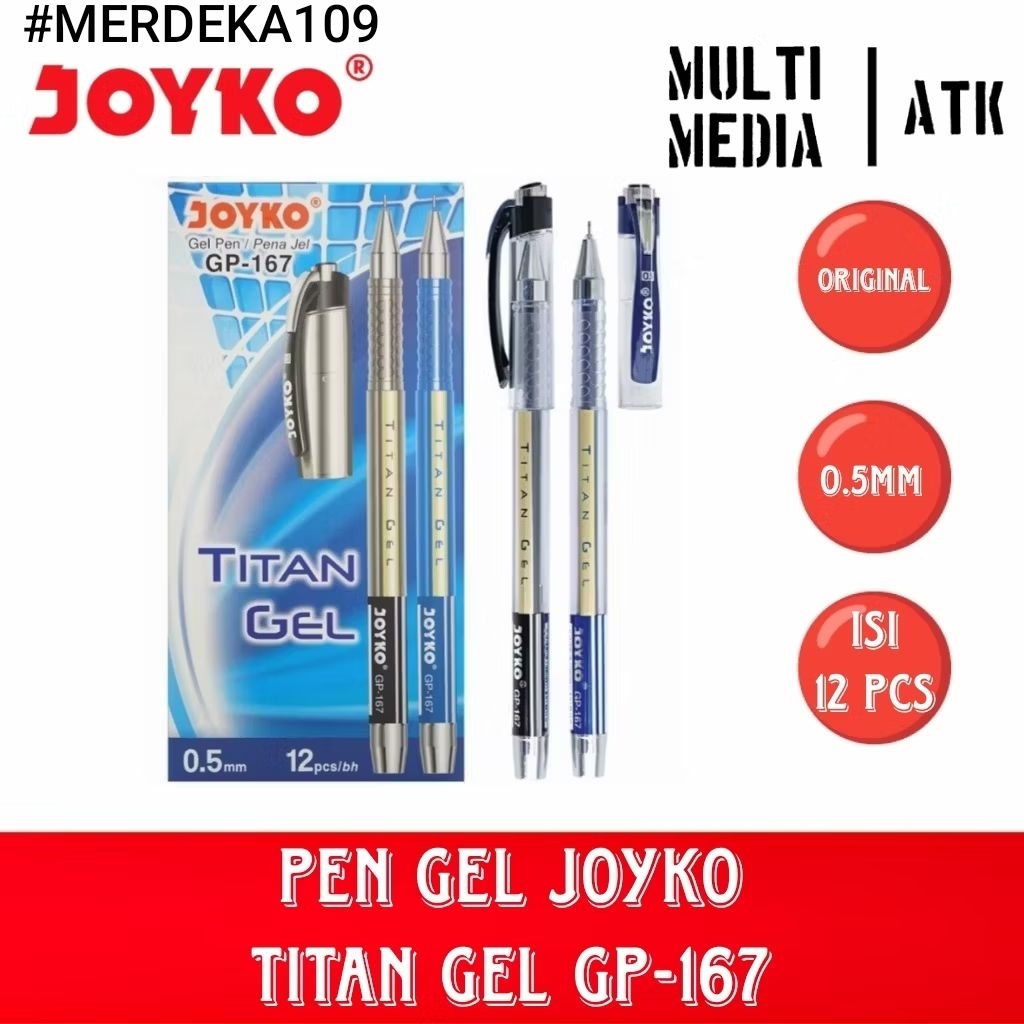

PEN GEL JOYKO TITAN GEL GP-167 1 PAK ISI 12 PCS