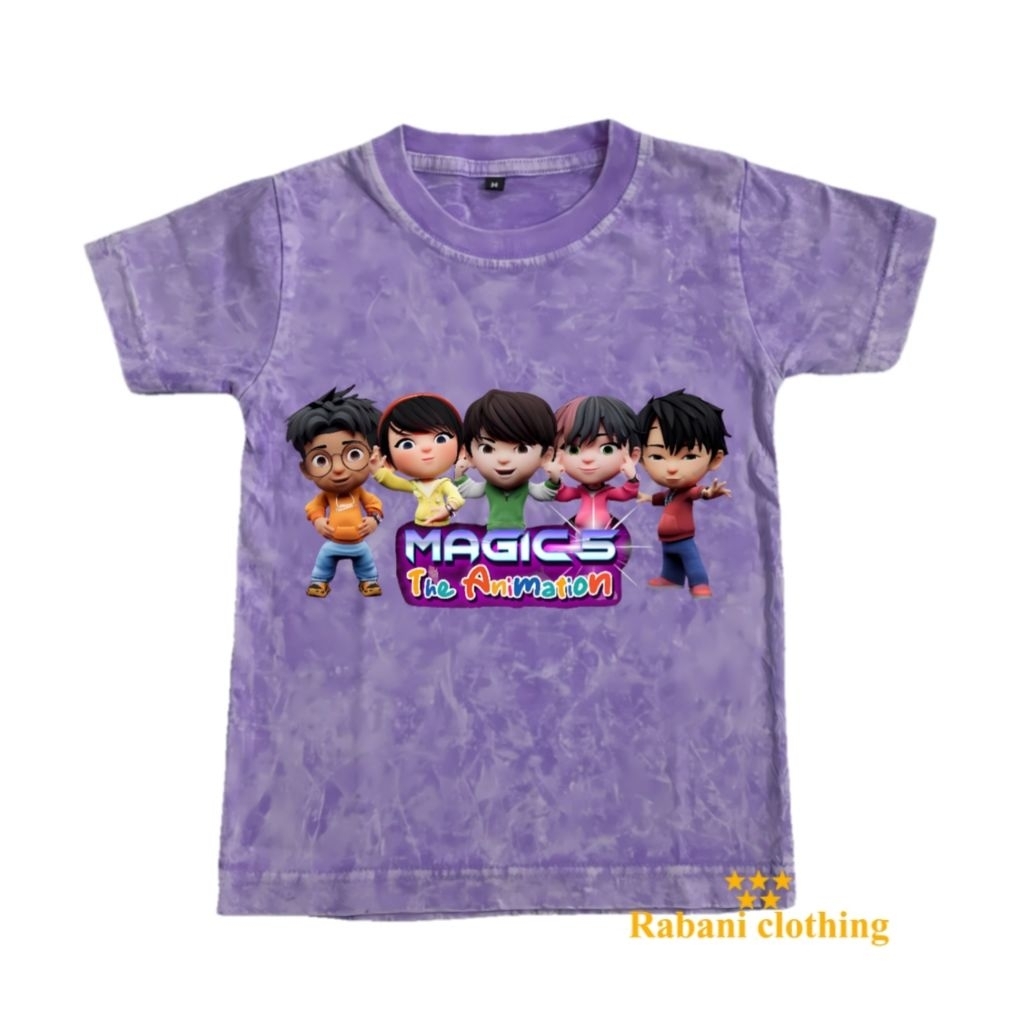 Baju kaos Magic 5 The Animation kaos washed anak
